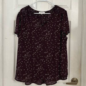 Monday fun Dark Purple Patterned Blouse Sz 2X